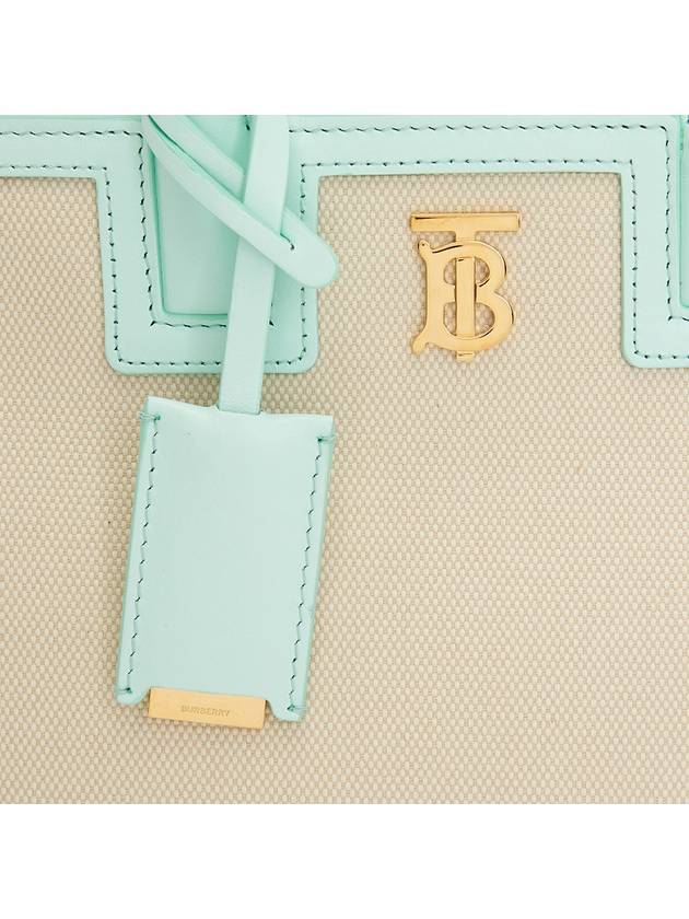 Mini Frances Canvas Tote Bag Mint - BURBERRY - BALAAN 9