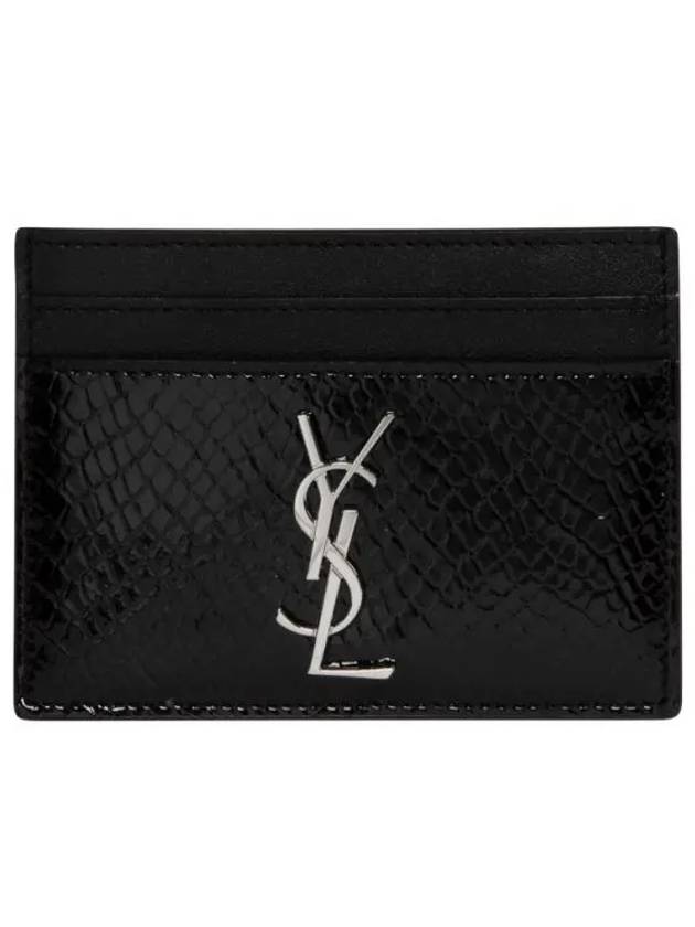 Cassandre Logo Card Wallet Black - SAINT LAURENT - BALAAN 2