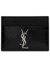 Cassandre Logo Card Wallet Black - SAINT LAURENT - BALAAN 2