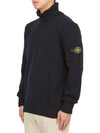 Wappen Patch Loose Fit Cotton Turtleneck Navy - STONE ISLAND - BALAAN 3