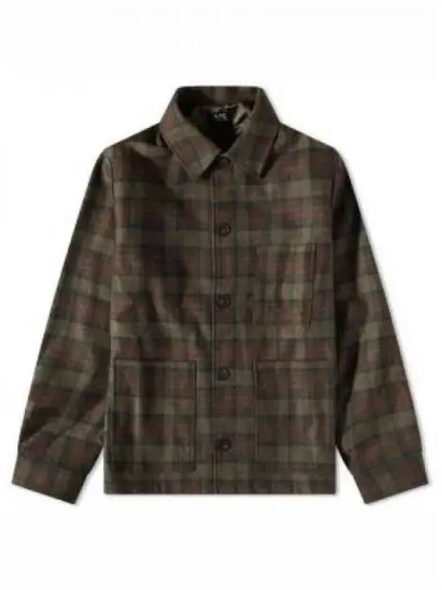 Emile Check Wool Chore Jacket Brown - A.P.C. - BALAAN 2