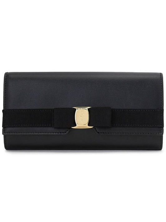 Vara Bow Continental Long Wallet Black - SALVATORE FERRAGAMO - BALAAN 2