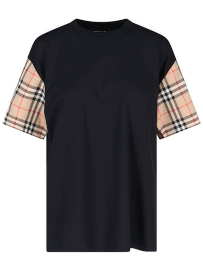 Vintage Check Sleeve Cotton Oversized T-shirt Black - BURBERRY - BALAAN 2