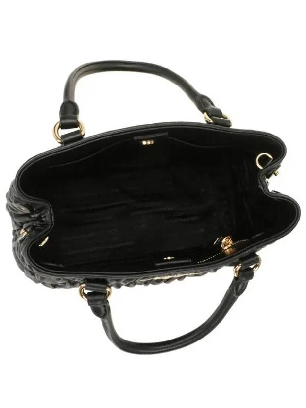 Black Calf Leather Borsa Mano Tote Bag - PRADA - BALAAN 5