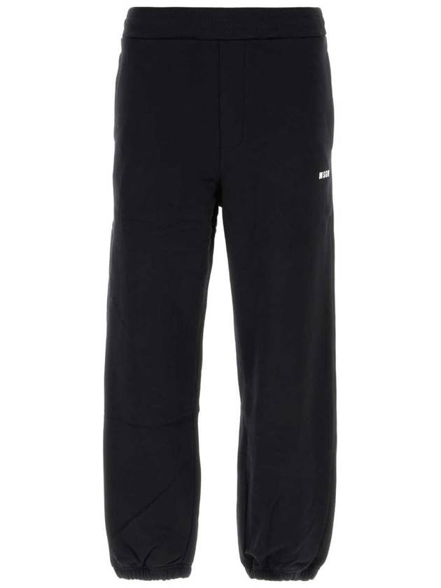 Logo Cotton Track Pants Black - MSGM - BALAAN 2