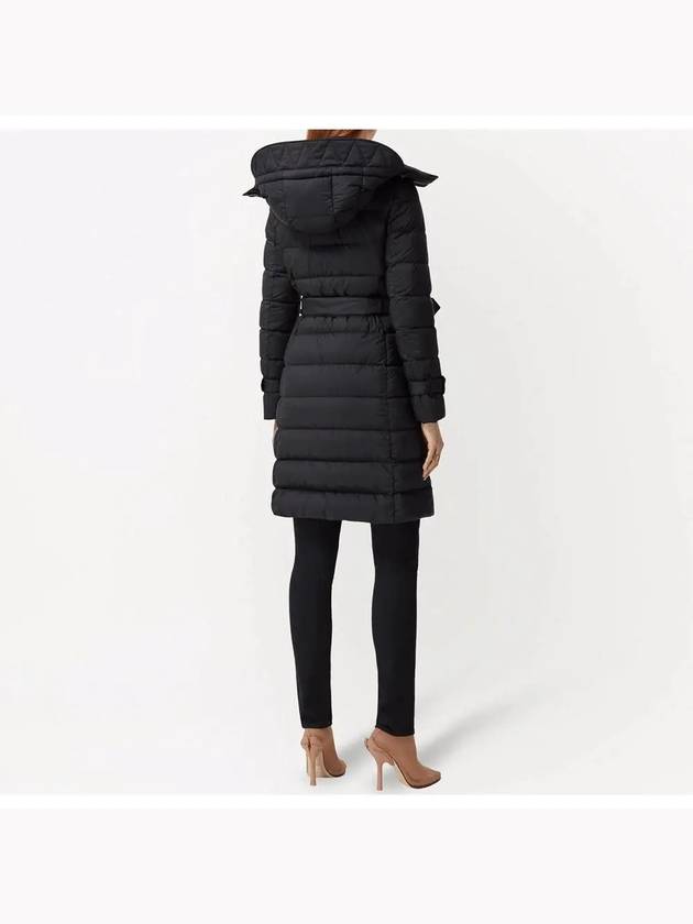 Women's Double Breasted Hooded Padded Black - BURBERRY - BALAAN 4