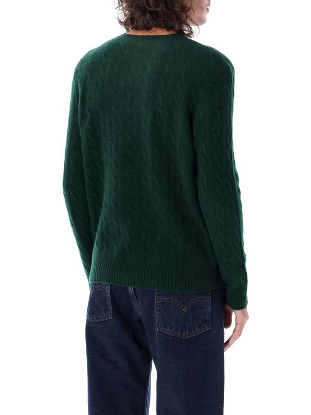 Embroidered Logo Cable Knit Top Green - POLO RALPH LAUREN - BALAAN 3