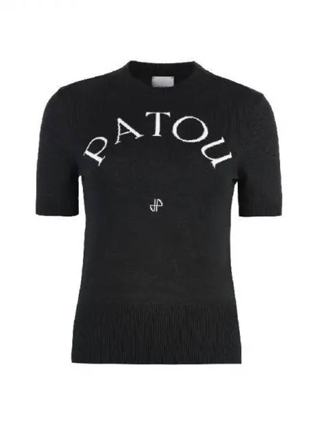 Logo jacquard short sleeve knit 271132 - PATOU - BALAAN 1