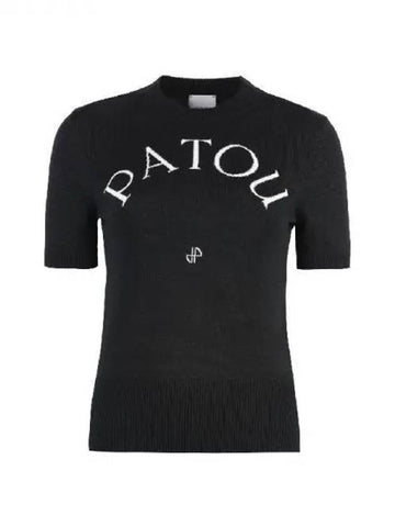 Logo jacquard short sleeve knit 271132 - PATOU - BALAAN 1