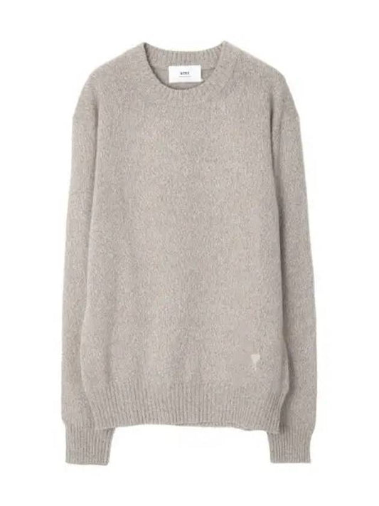 Chain stitch heart logo cashmere knit men - AMI - BALAAN 1