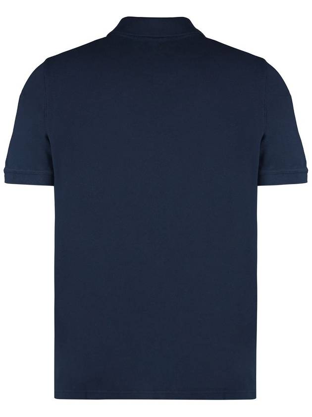 Fox Head Patch Cotton Polo Shirt Blue - MAISON KITSUNE - BALAAN 3