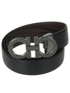 Reversible Gancini Leather Belt Dark Brown Black - SALVATORE FERRAGAMO - BALAAN 3