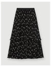 Bow Print Pleated Skirt Black - MAJE - BALAAN 2