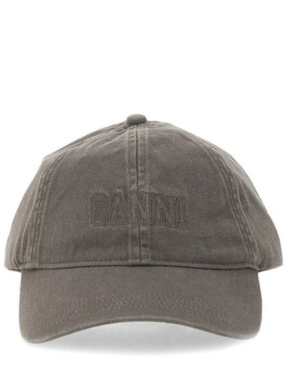 Embroidered Logo Ball Cap Grey - GANNI - BALAAN 2