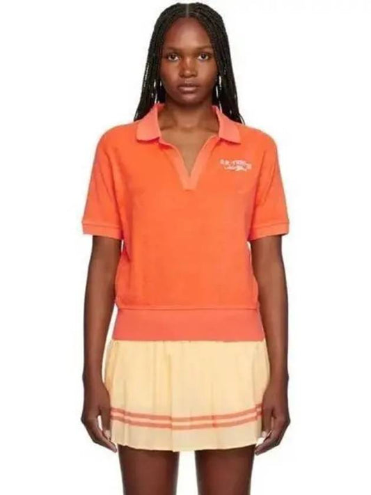 SR Tennis Terry Cloth Effect Polo Shirt Orange - SPORTY & RICH - BALAAN 2