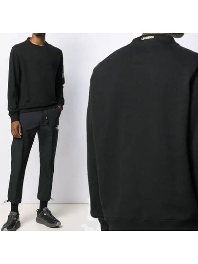 Diagonal Raised Fleece Lens Crew Cotton Sweatshirt Black - CP COMPANY - BALAAN 2