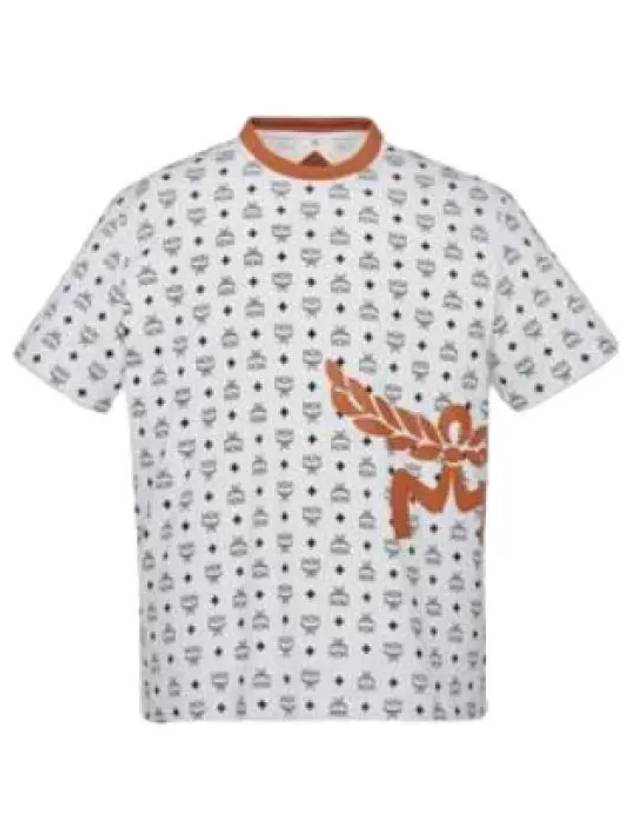 Organic cotton Mega Laurel monogram print T shirt - MCM - BALAAN 1