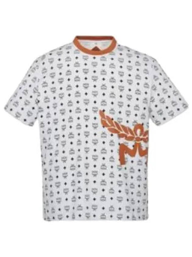 Organic cotton Mega Laurel monogram print T shirt - MCM - BALAAN 1