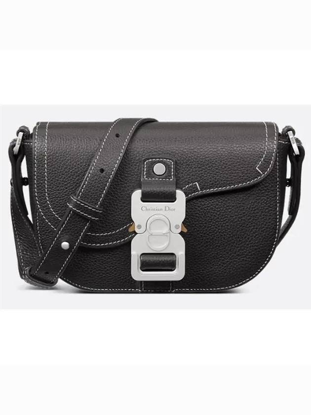 Saddle Strap Grain Calfskin Messenger Bag Black - DIOR - BALAAN 2