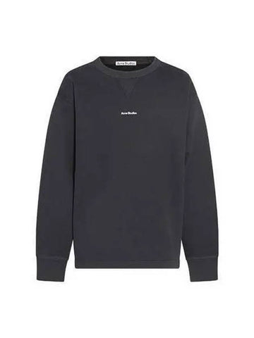 Stamp Logo Cotton Jersey Sweatshirt Black BI0184 - ACNE STUDIOS - BALAAN 1