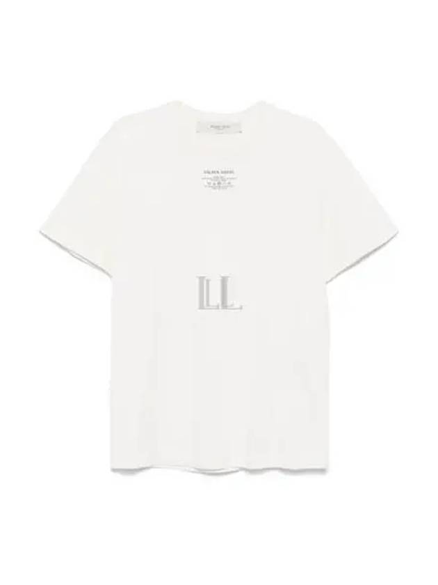 Deluxe Brand Logo Print Crew Neck Short Sleeve T-Shirt White - GOLDEN GOOSE - BALAAN 2