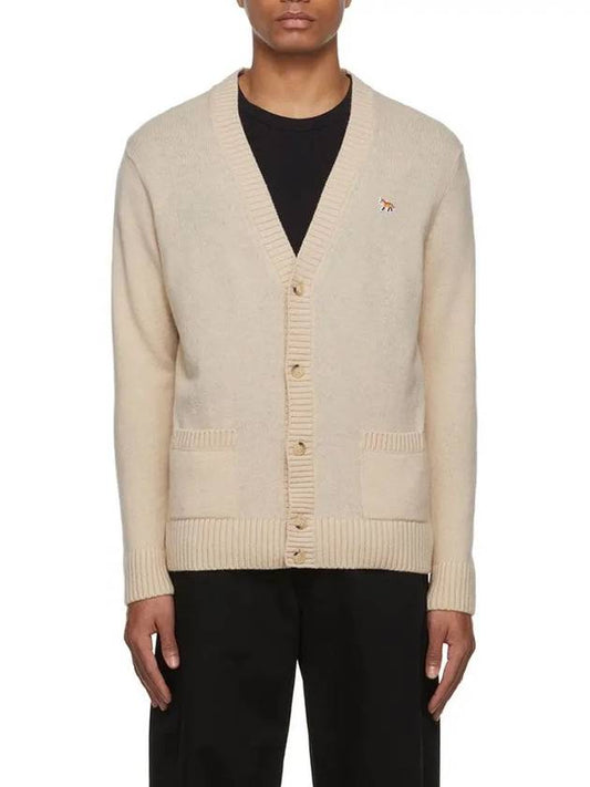 Baby Fox Patch Cosy Cardigan Beige - MAISON KITSUNE - BALAAN 2