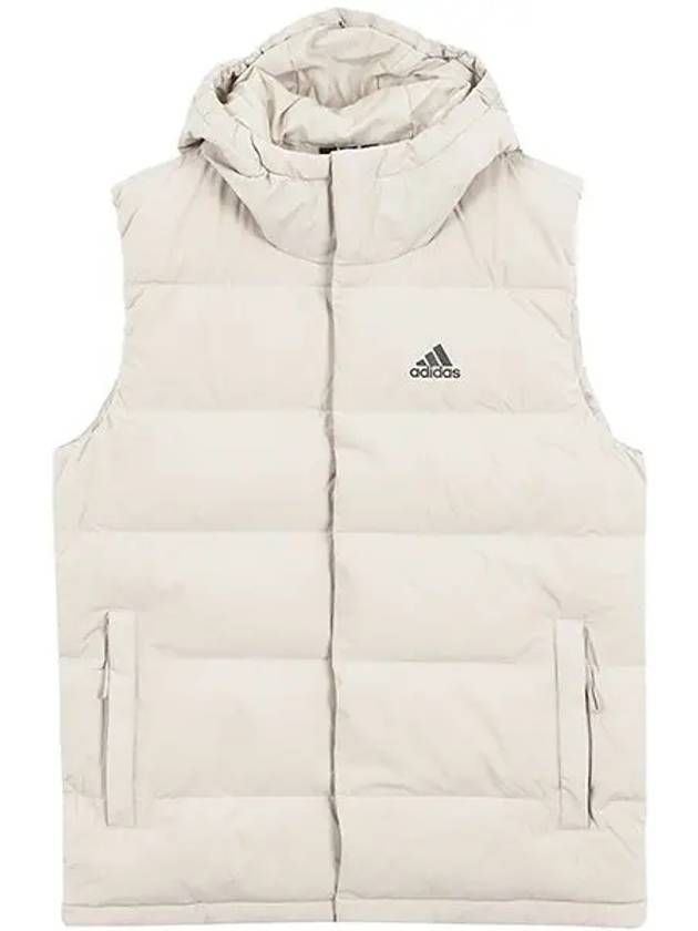 Men's Helionic Hooded Down Vest Ivory - ADIDAS - BALAAN 1