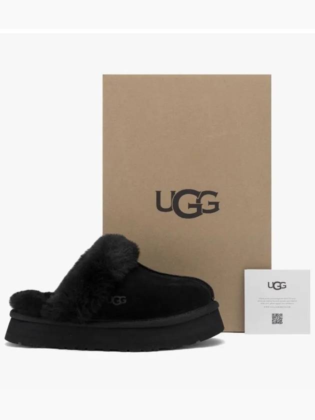 Women's Diskett Fleece Platform Slippers Black - UGG - BALAAN 4