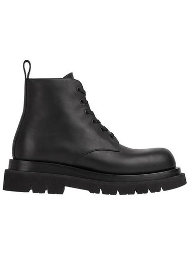 Lug Lace Up Ankle Boots Black - BOTTEGA VENETA - BALAAN 1