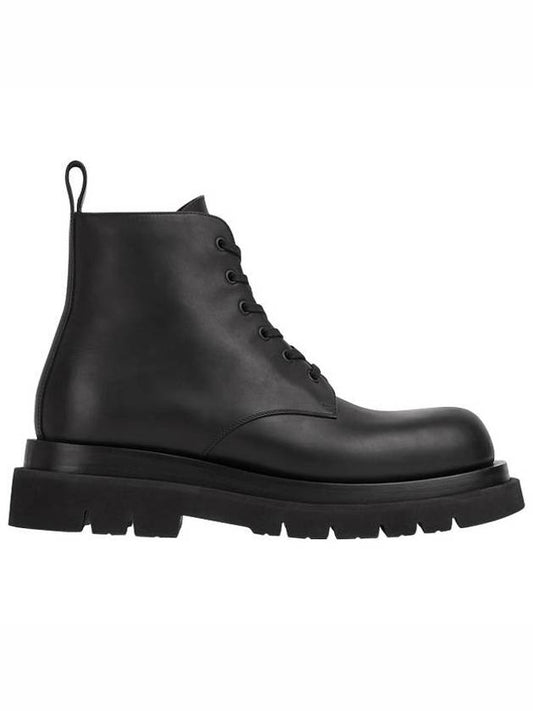 Lug Lace-Up Ankle Boots Black - BOTTEGA VENETA - BALAAN 1