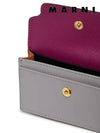 Logo Color Block Saffiano Card Wallet Purple - MARNI - BALAAN 6