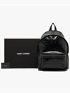 Crocodile Effect Logo Leather Backpack Black - SAINT LAURENT - BALAAN 4