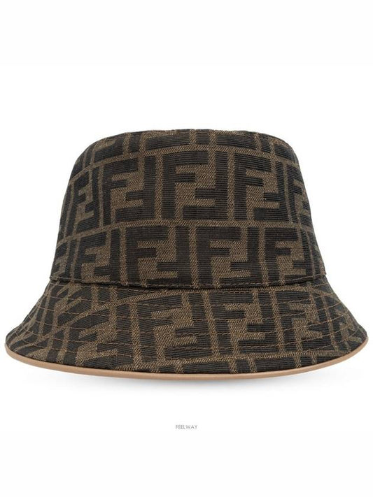 FF Logo Embroidery Cotton Bucket Hat Brown - FENDI - BALAAN 2