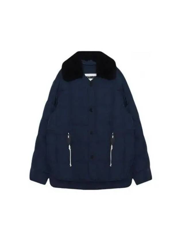 Shearling Quilted Down Padding Navy - JIL SANDER - BALAAN 2