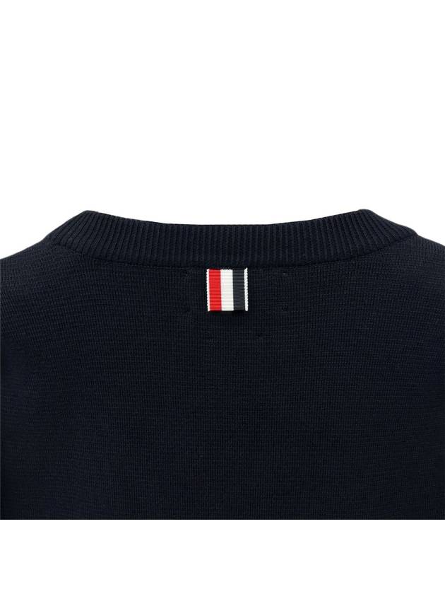 4 Bar Armband Milano Stitch Knit Top Navy - THOM BROWNE - BALAAN 6