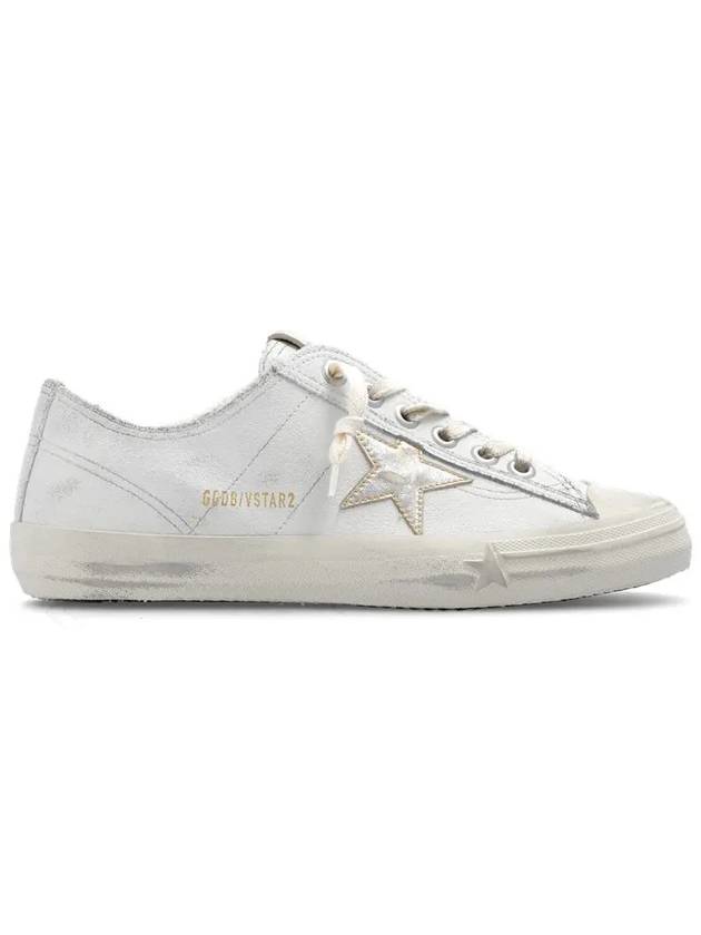 V-Star Gold Metallic Leather Star Low-Top Sneakers White - GOLDEN GOOSE - BALAAN 2