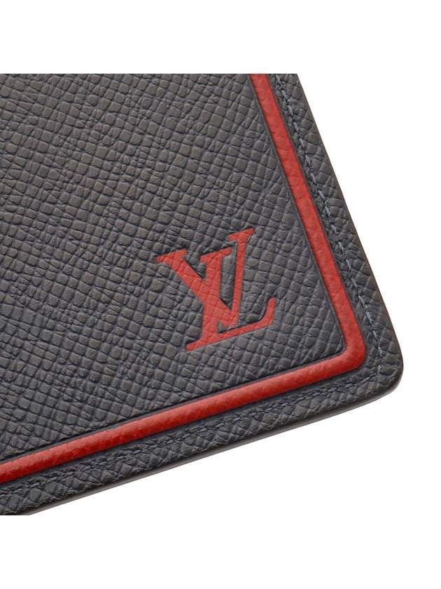 Blue Marine Taiga Leather Brazza Wallet Long - LOUIS VUITTON - BALAAN 6