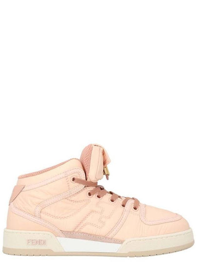 Match FF Logo High Top Sneakers Pink - FENDI - BALAAN 2