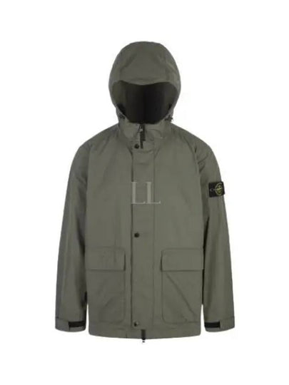 Logo Patch Hooded Jacket Olive - STONE ISLAND - BALAAN 2