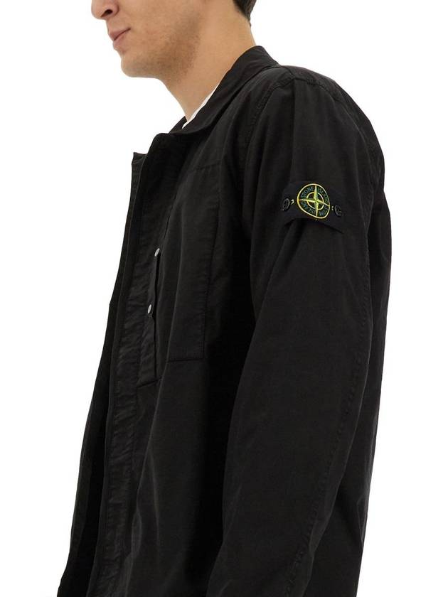 Stone Island Stretch Cotton Twill Shirt - STONE ISLAND - BALAAN 4