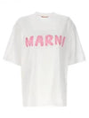 Logo Lettering Boxy Fit Short Sleeve T-Shirt White - MARNI - BALAAN 2