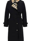 Check Panel Gabardine Trench Coat Black - BURBERRY - BALAAN 2