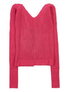 La Maille Pralu Longue Micro Charm Logo Cardigan Pink - JACQUEMUS - BALAAN 3