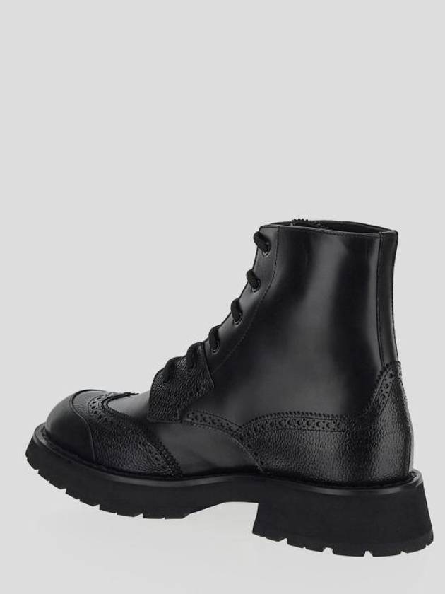 Punk Calfskin Worker Boots Black - ALEXANDER MCQUEEN - BALAAN 3