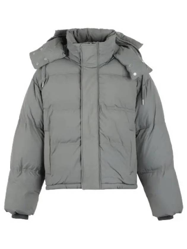 Oversized Nylon Puffer Down Jacket Grey - AMI - BALAAN 2