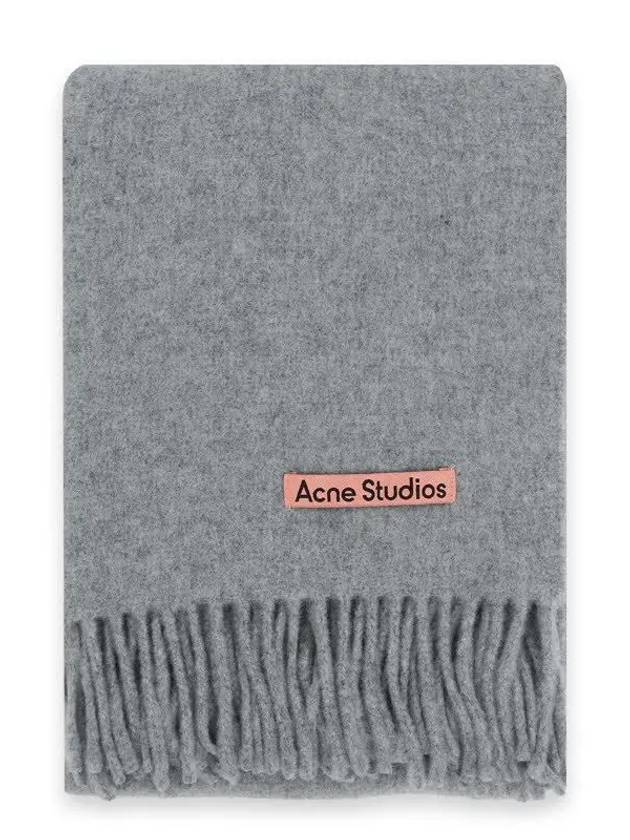 Wool Fringe Scarf Light Grey Melange - ACNE STUDIOS - BALAAN 3