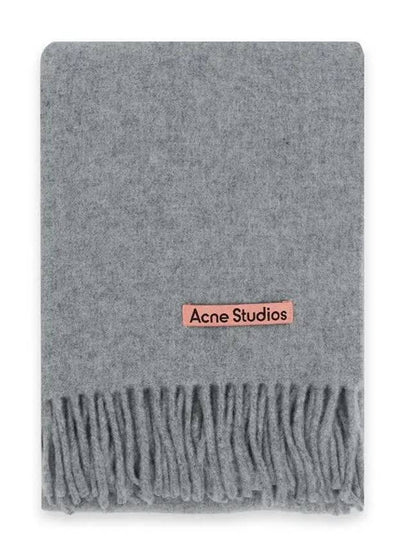 Wool Fringe Scarf Light Grey Melange - ACNE STUDIOS - BALAAN 2