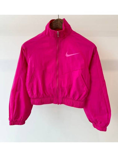 Kids Crop Windbreaker Jacket FB1267 615 Fuchsia Pink Girls XS 130 S 140 M 150 L 160 - NIKE - BALAAN 1