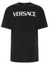 Logo Back Smiley Print Short Sleeve T-shirt Black - VERSACE - BALAAN 1