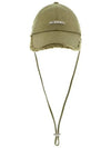 La Casquette Artichaut Fringe Metal Logo Ball Cap Khaki - JACQUEMUS - BALAAN 5